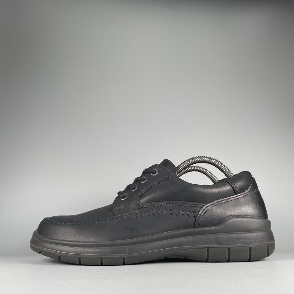 Ecco Seawalker Men's EU 41 US 7.5 Black Leather Casual Walking Lace Up Sneakers